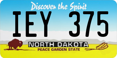 ND license plate IEY375