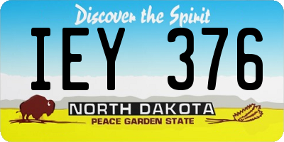 ND license plate IEY376