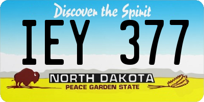 ND license plate IEY377