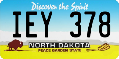 ND license plate IEY378