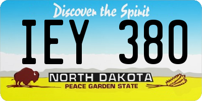 ND license plate IEY380