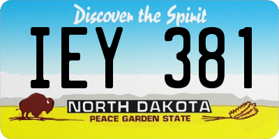 ND license plate IEY381