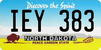 ND license plate IEY383