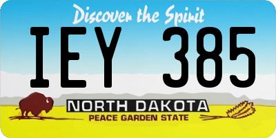ND license plate IEY385