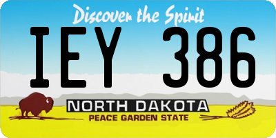 ND license plate IEY386