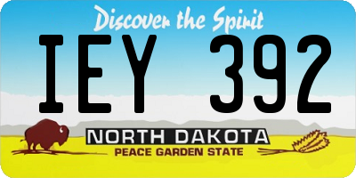 ND license plate IEY392
