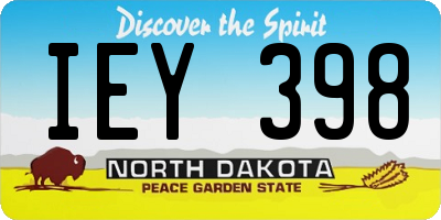ND license plate IEY398