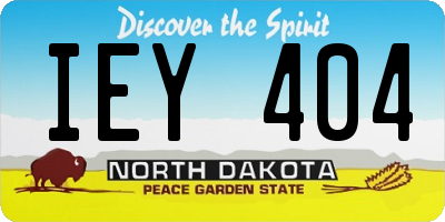 ND license plate IEY404