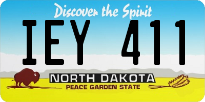 ND license plate IEY411