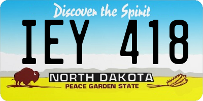 ND license plate IEY418