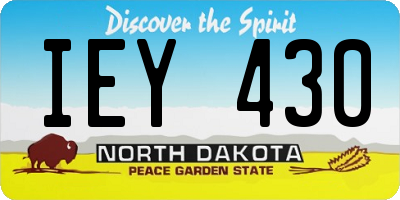 ND license plate IEY430