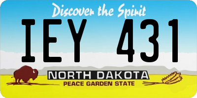 ND license plate IEY431
