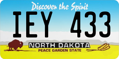 ND license plate IEY433
