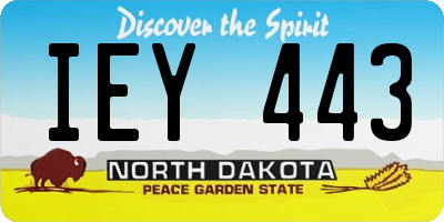 ND license plate IEY443
