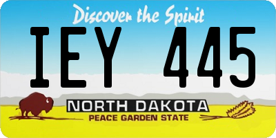 ND license plate IEY445