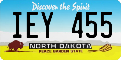 ND license plate IEY455