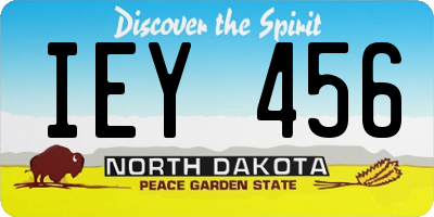 ND license plate IEY456