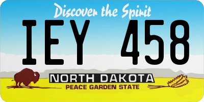ND license plate IEY458