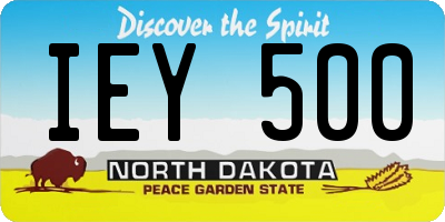 ND license plate IEY500