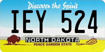 ND license plate IEY524