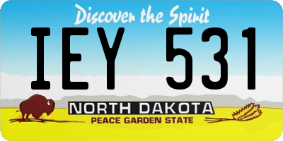 ND license plate IEY531