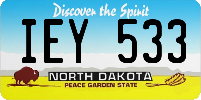 ND license plate IEY533
