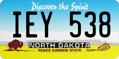 ND license plate IEY538