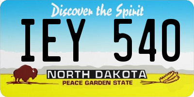 ND license plate IEY540