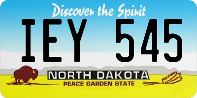 ND license plate IEY545