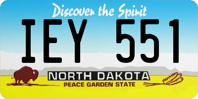ND license plate IEY551