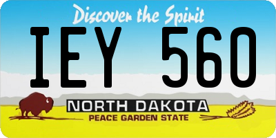 ND license plate IEY560