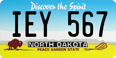 ND license plate IEY567