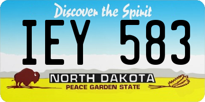 ND license plate IEY583