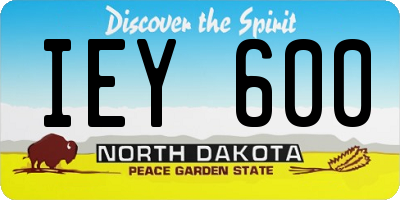 ND license plate IEY600