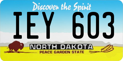 ND license plate IEY603