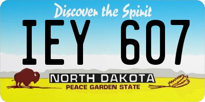 ND license plate IEY607