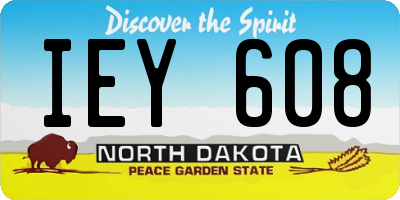 ND license plate IEY608