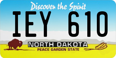 ND license plate IEY610