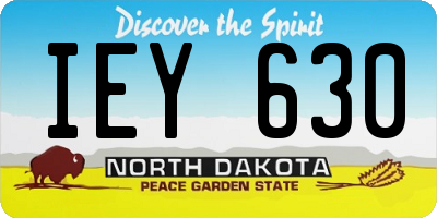 ND license plate IEY630