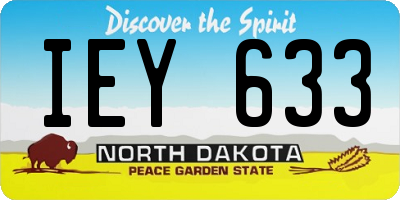 ND license plate IEY633