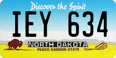 ND license plate IEY634