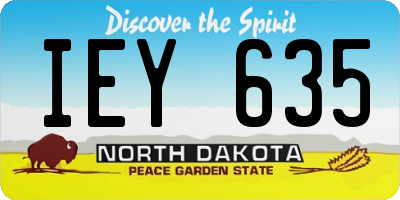 ND license plate IEY635