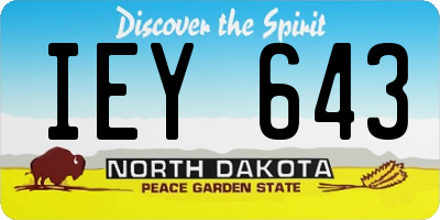 ND license plate IEY643