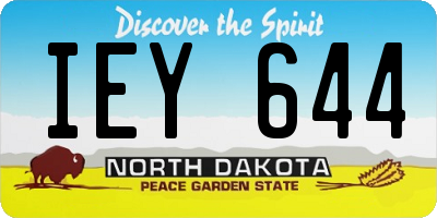 ND license plate IEY644