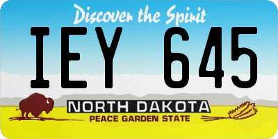 ND license plate IEY645