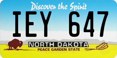 ND license plate IEY647