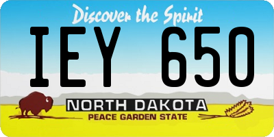 ND license plate IEY650
