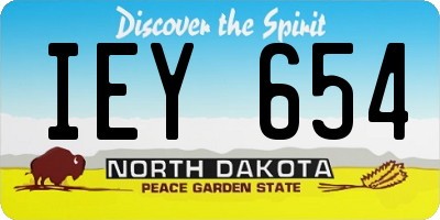 ND license plate IEY654