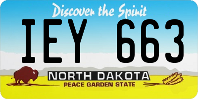 ND license plate IEY663