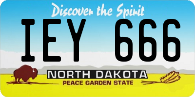 ND license plate IEY666